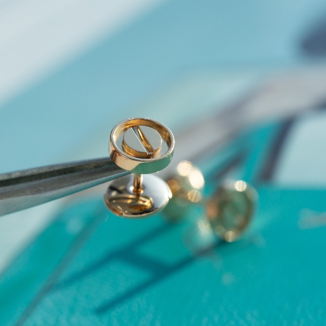 [Marins]LOVE EARRINGS PINK GOLD 10MM