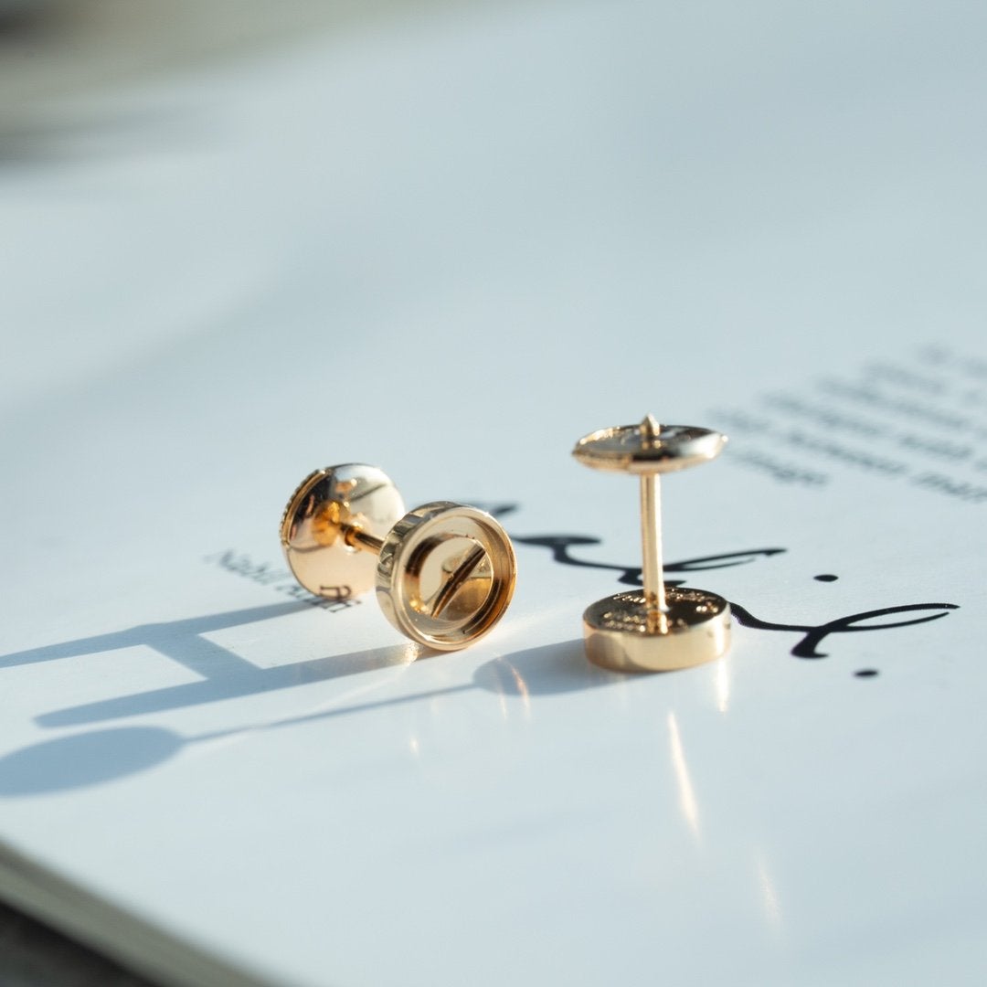 [Marins]LOVE EARRINGS PINK GOLD 10MM