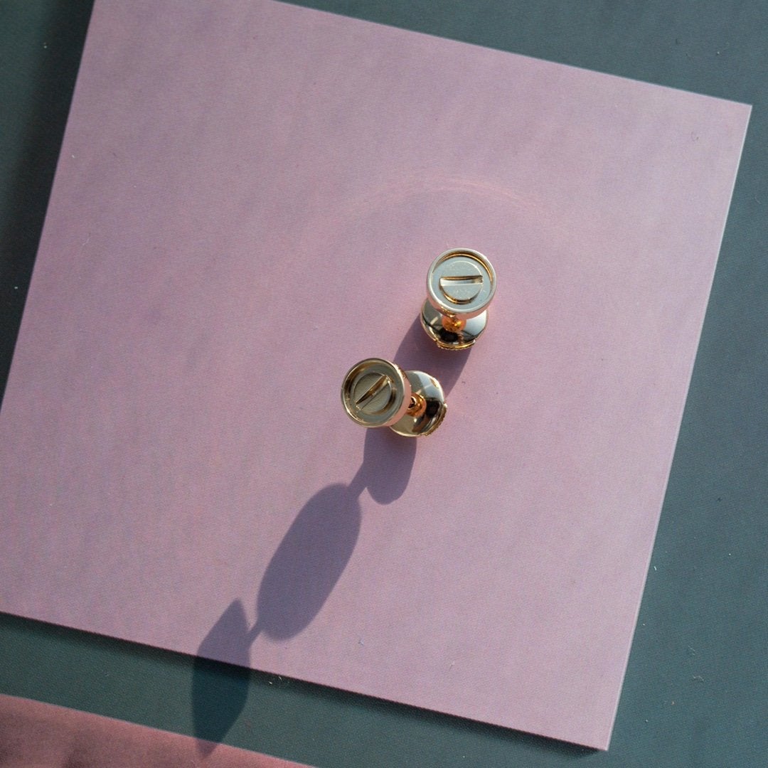 [Marins]LOVE EARRINGS PINK GOLD 10MM