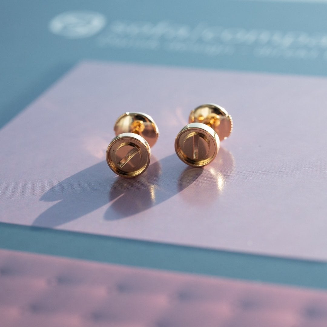 [Marins]LOVE EARRINGS PINK GOLD 10MM