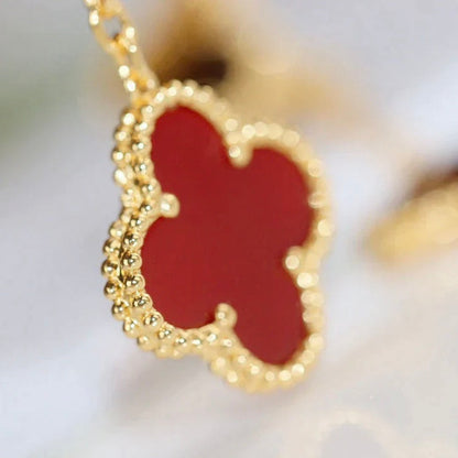 [Marins]CLOVER  2 MOTIF  TIGER EYE CARNELIAN EARRINGS