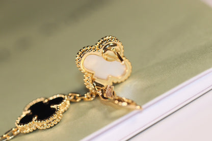 [Marins]CLOVER EARRINGS GOLD ONYX MOP 3 MOTIF