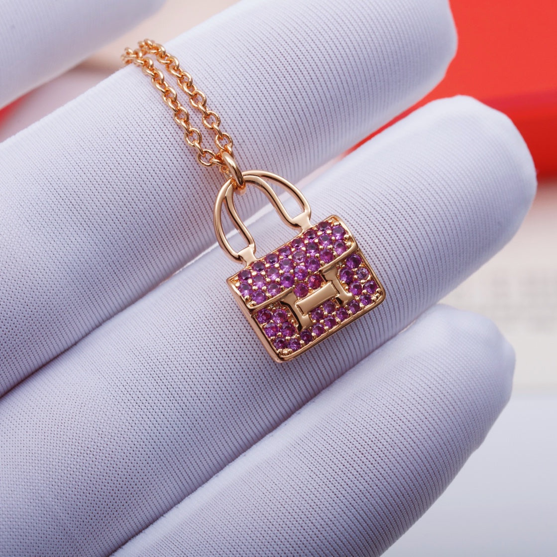 [Marins]CONSTANCE PEDANT PURPLE DIAMOND NECKLACE