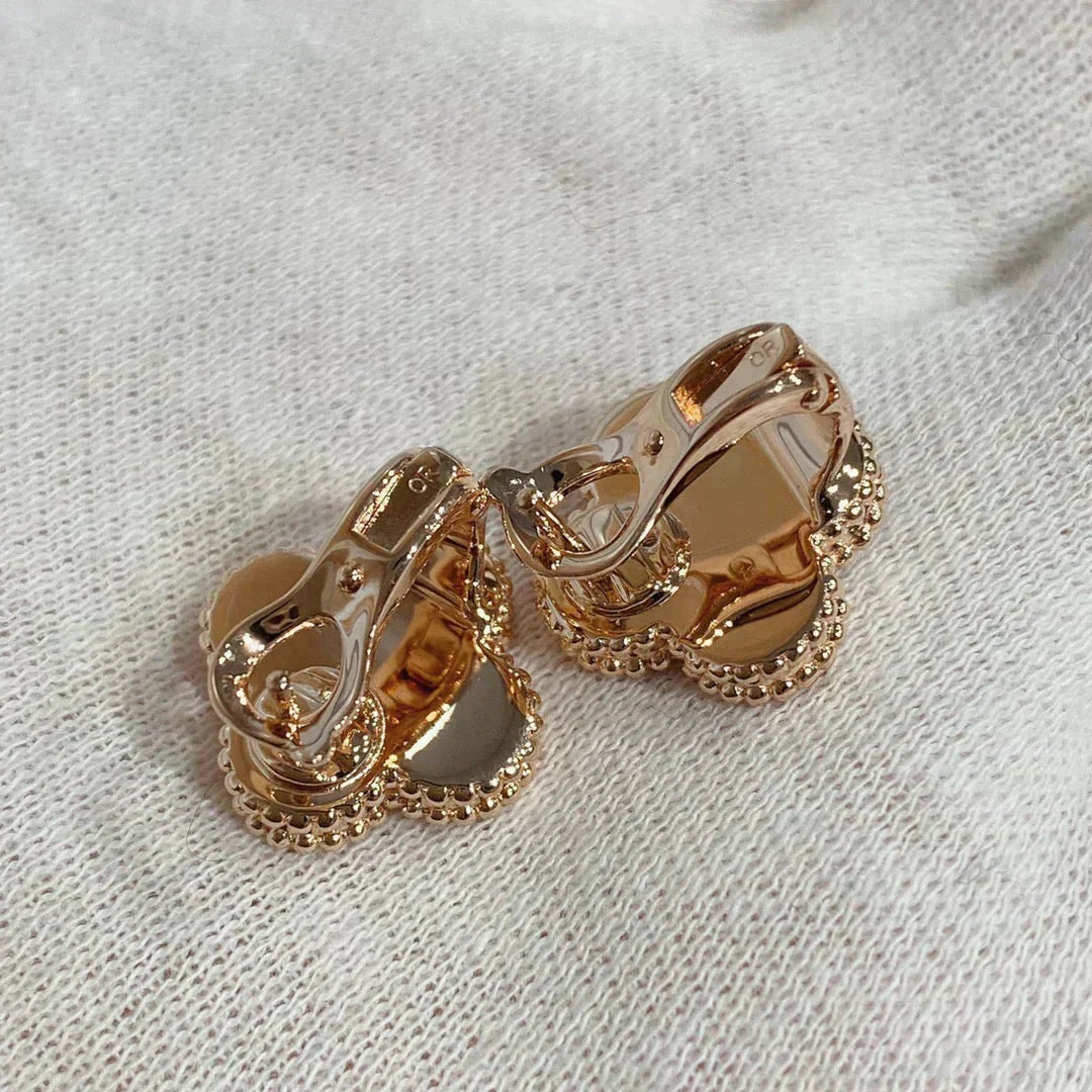 [Marins]CLOVER MEDIUM 1 MOTIFS CARNELIAN  DIAMOND earrings