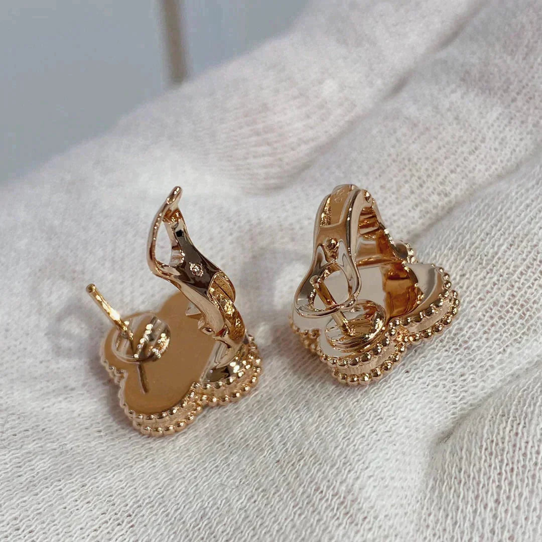 [Marins]CLOVER MEDIUM 1 MOTIFS CARNELIAN  DIAMOND earrings
