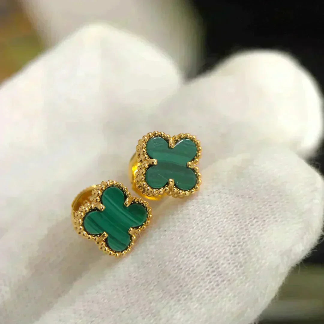 [Marins]CLOVER MINI 9.5MM MALACHITE  EARRINGS