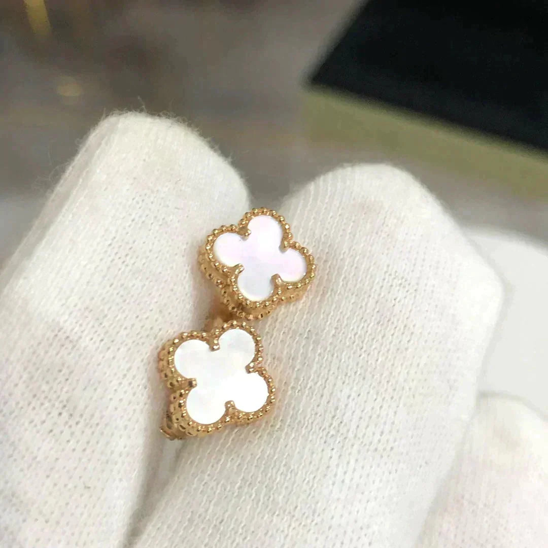 [Marins]CLOVER MINI 9.5MM WHITE MOP EARRINGS