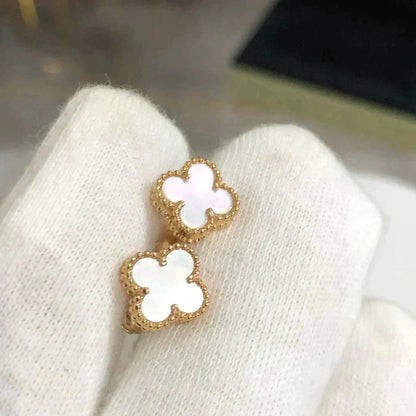 [Marins]CLOVER MINI 9.5MM WHITE MOP EARRINGS