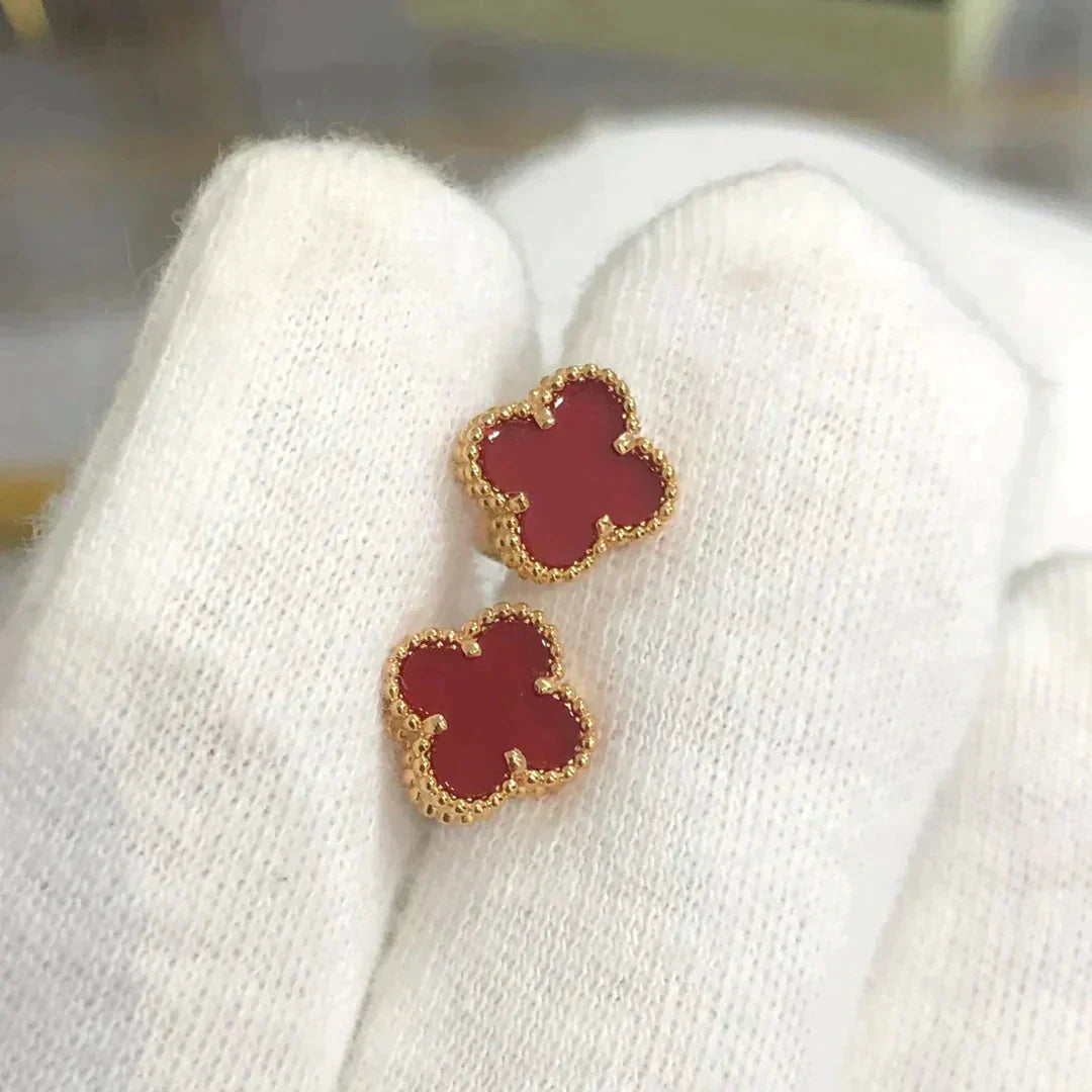 [Marins]CLOVER MINI 9.5MM CARNELIAN EARRINGS