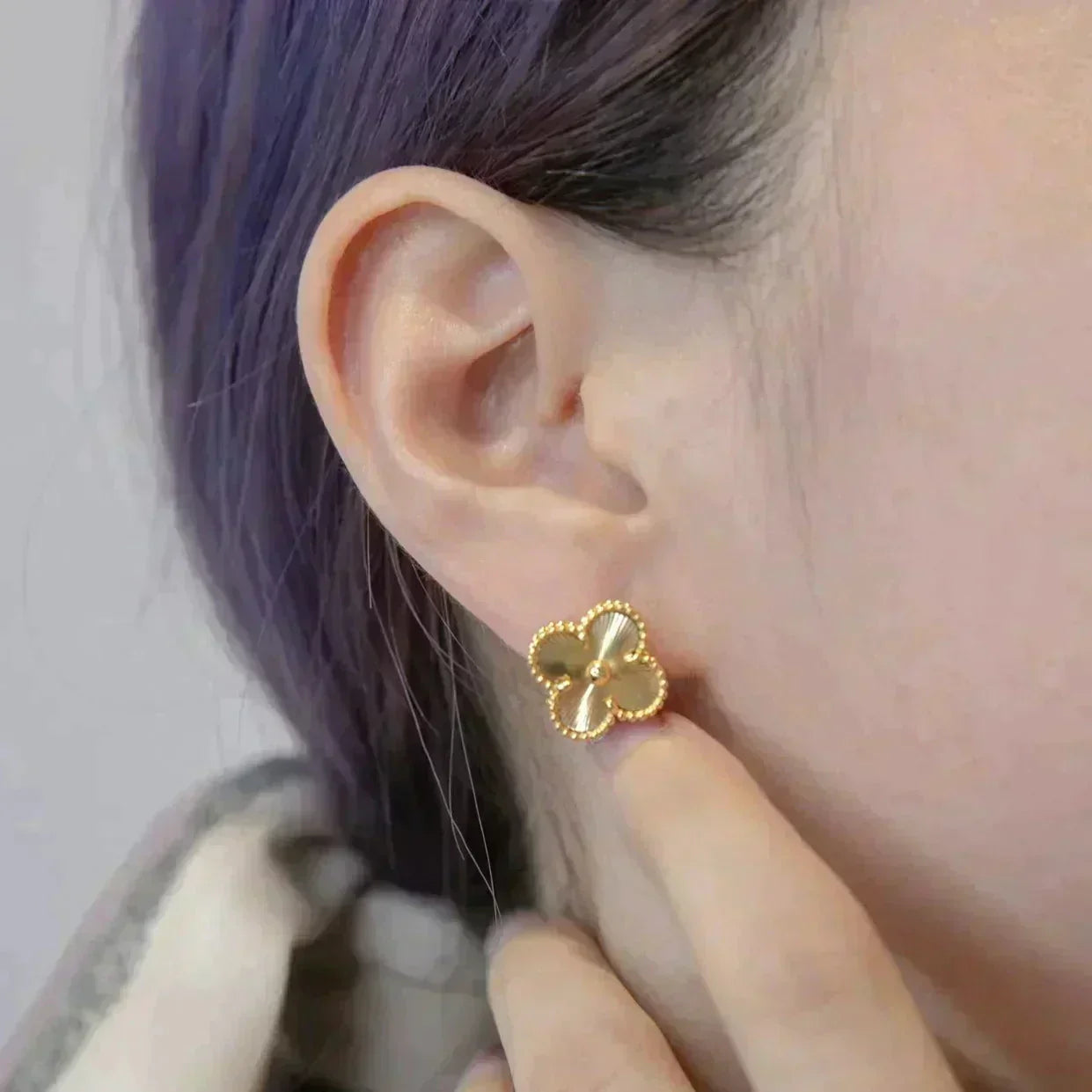 [Marins]CLOVER MEDIUM 1 MOTIFS LASER EARRINGS