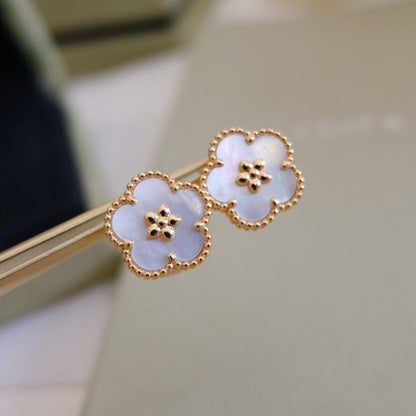 [Marins]LUCKY PINK GOLD WHITE MOP EARRINGS