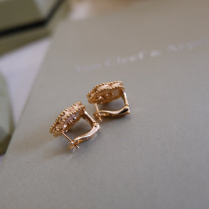 [Marins]LUCKY PINK GOLD WHITE MOP EARRINGS