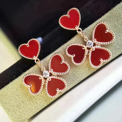 [Marins]SWEET CLOVER CARNELIAN EARRINGS