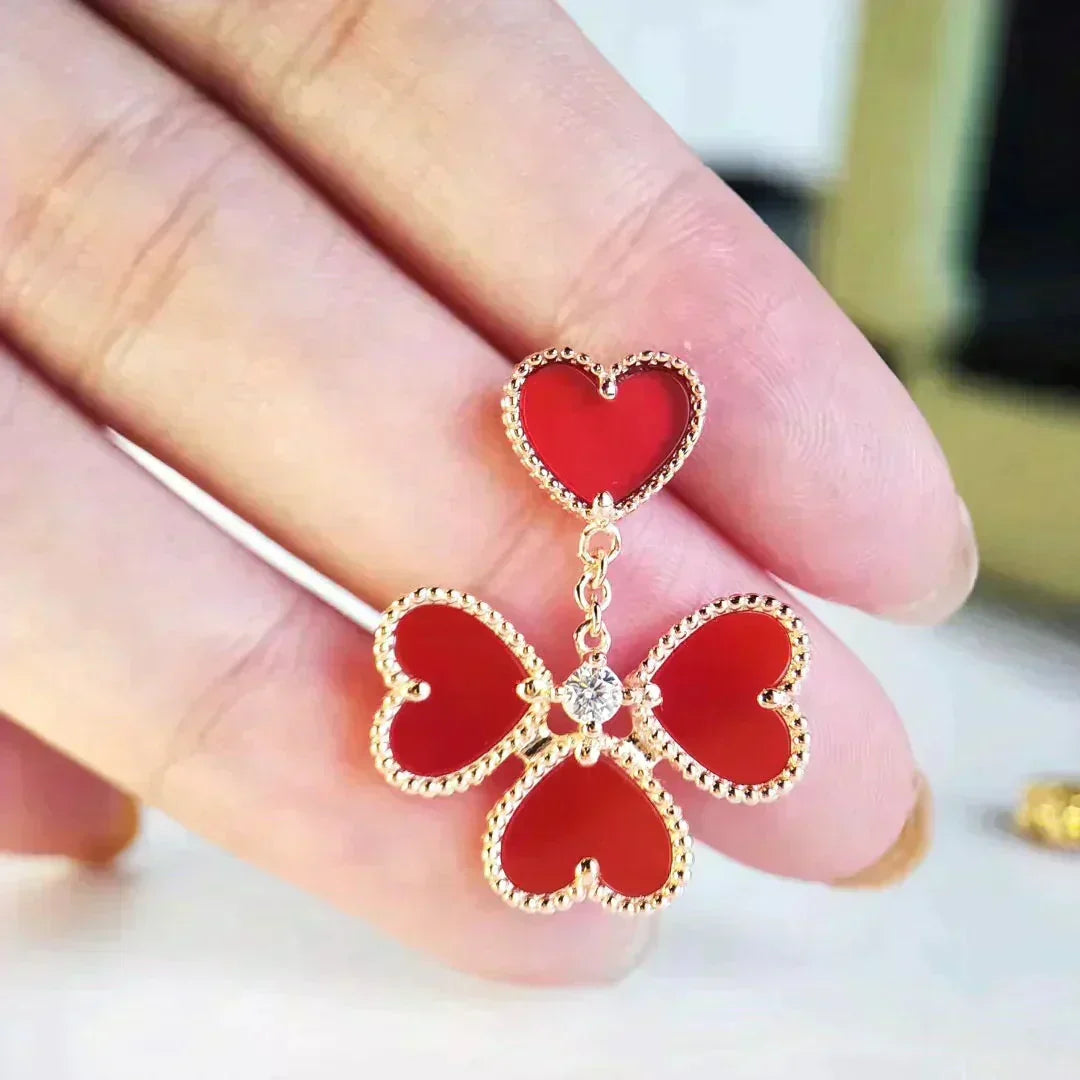 [Marins]SWEET CLOVER CARNELIAN EARRINGS