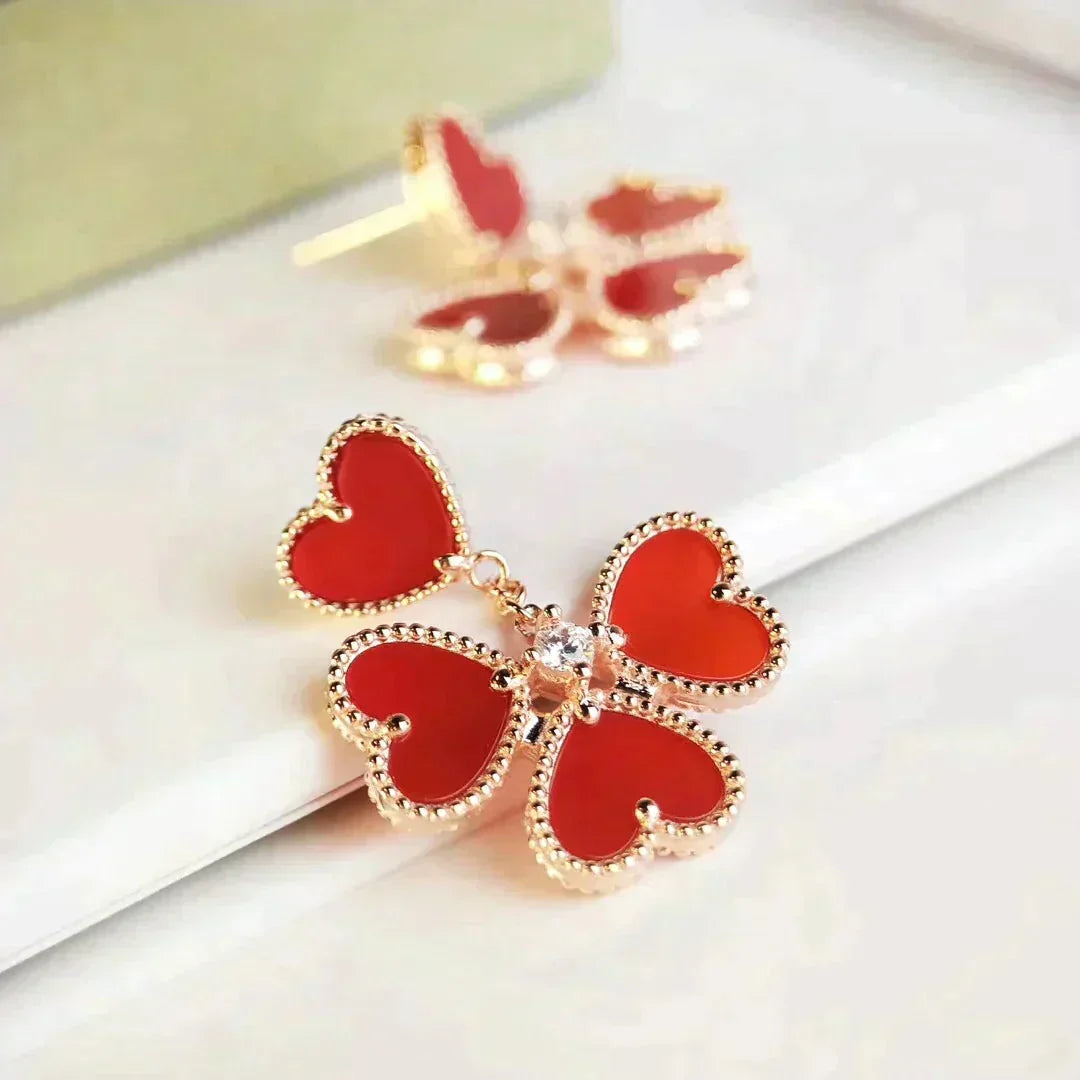 [Marins]SWEET CLOVER CARNELIAN EARRINGS