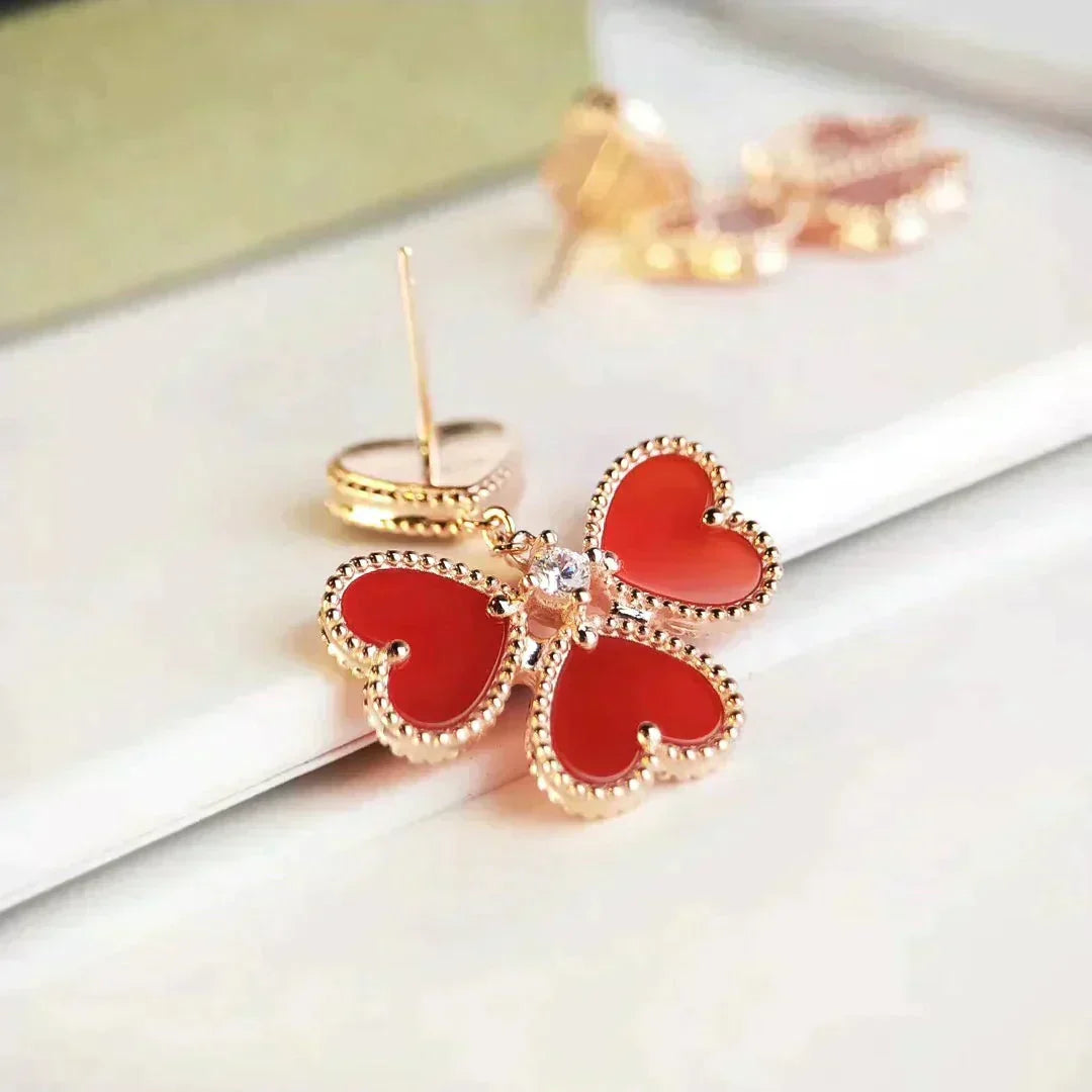 [Marins]SWEET CLOVER CARNELIAN EARRINGS