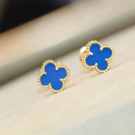 [マリーンズ]クローバー ミニ 9.5MM ターコイズ イヤリング