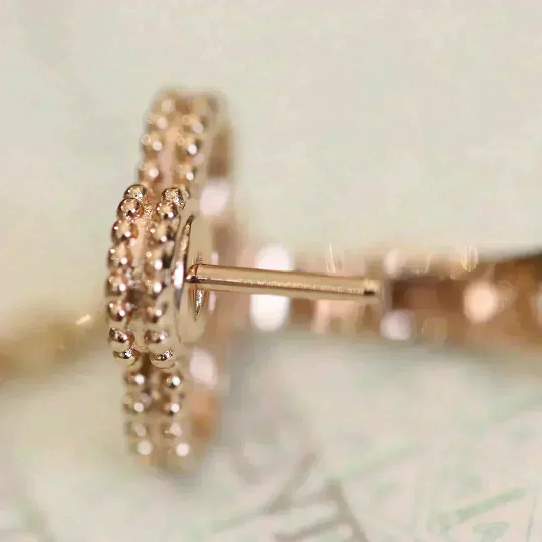 [Marins]CLOVER MEDIUM 1 MOTIFS FUll DIAMOND EARRINGS