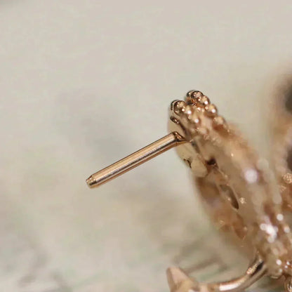 [Marins]CLOVER MEDIUM 1 MOTIFS FUll DIAMOND EARRINGS
