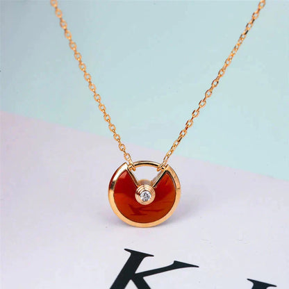 [Marins]AMULETTE GOLD CARNELIAN ONYX NECKLACE