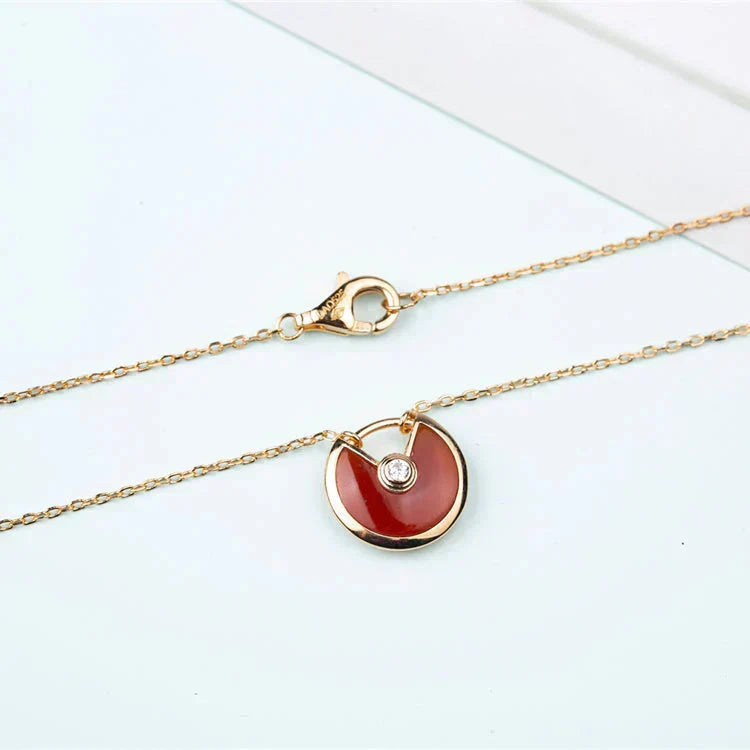 [Marins]AMULETTE GOLD CARNELIAN ONYX NECKLACE