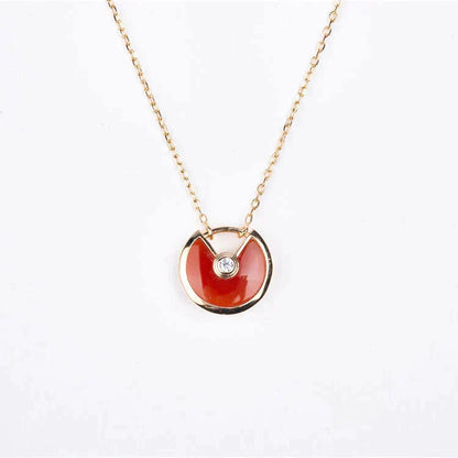 [Marins]AMULETTE GOLD CARNELIAN ONYX NECKLACE