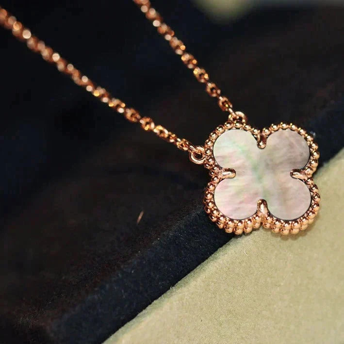 [Marins]CLOVER 15MM  GRAY MOTHER OF PEARL NECKLACE
