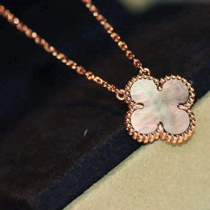 [Marins]CLOVER 15MM  GRAY MOTHER OF PEARL NECKLACE