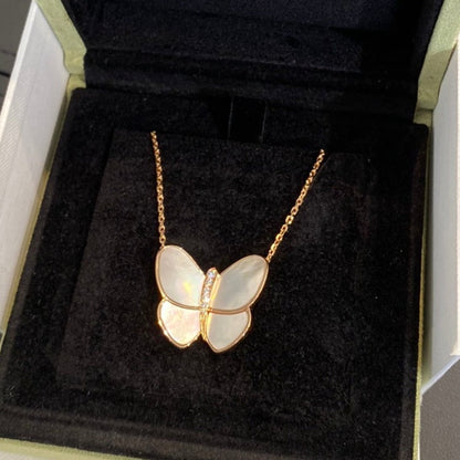 [Marins]BUTTERFLY GOLD MOP DIAMOND NECKLACE