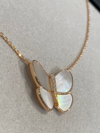 [Marins]BUTTERFLY GOLD MOP DIAMOND NECKLACE