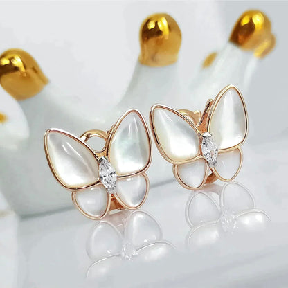 [Marins]BUTTERFLY MOP DIAMOND EARRINGS