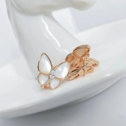 [Marin-Jewelry]BUTTERFLY MOP DIAMOND EARRINGS