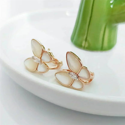 [Marins]BUTTERFLY MOP DIAMOND EARRINGS