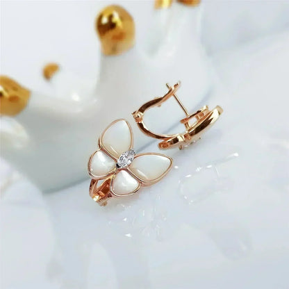 [Marins]BUTTERFLY MOP DIAMOND EARRINGS