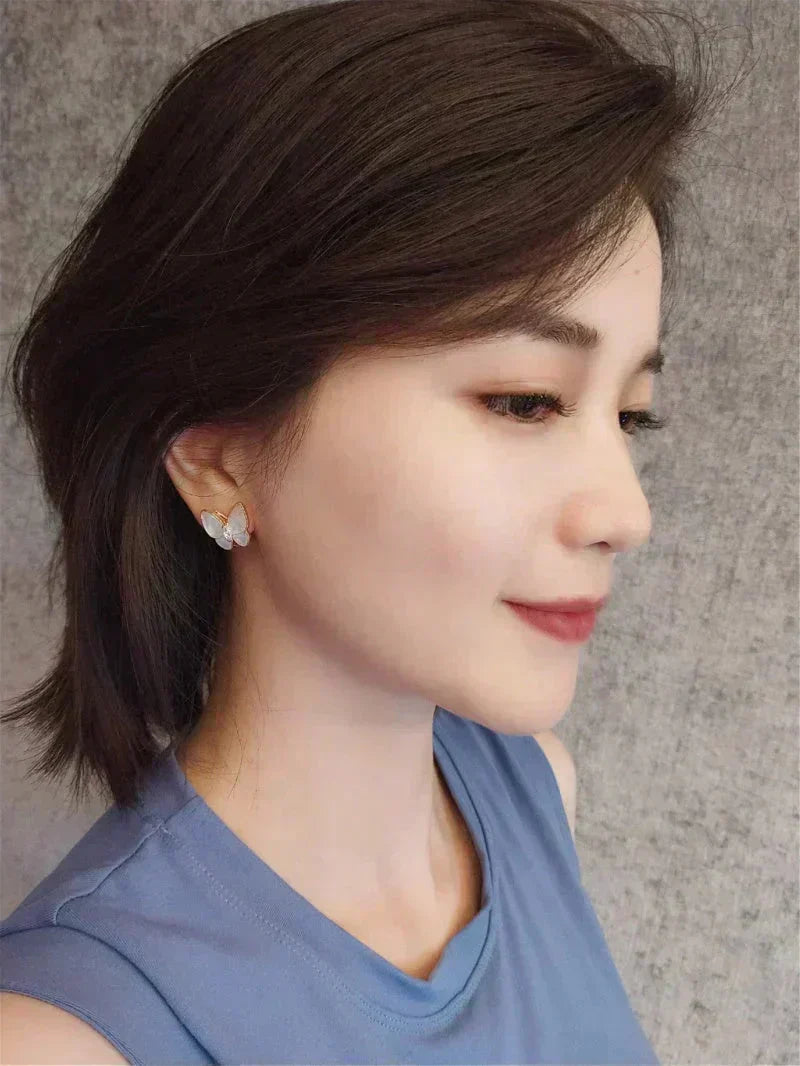 [Marins]BUTTERFLY MOP DIAMOND EARRINGS