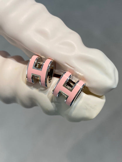 [Marin-Jewelry]MINI POP H SILVER EARRINGS PINK