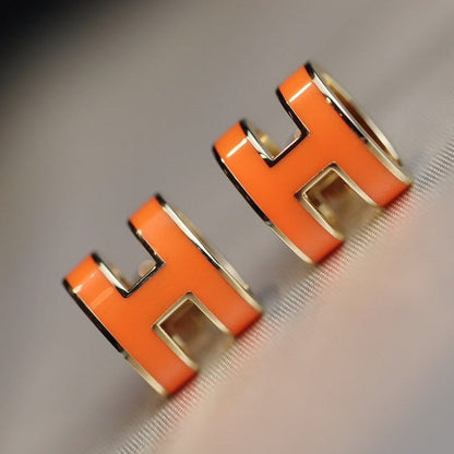 [Marin-Jewelry]MINI POP H EARRINGS ORANGE