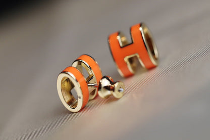[Marins]MINI POP H EARRINGS ORANGE