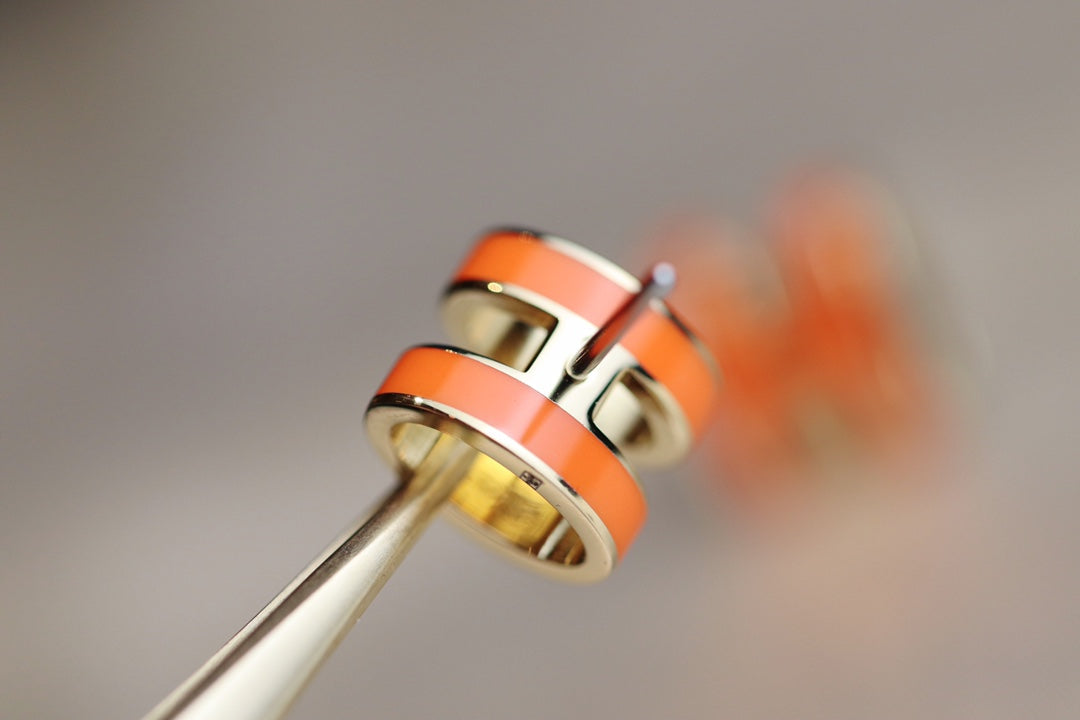 [Marins]MINI POP H EARRINGS ORANGE