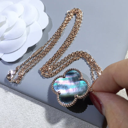 [Marins]CLOVER 25MM GOLD DARK MOP BIG CLOVER NECKLACE