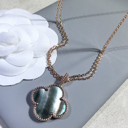 [Marins]CLOVER 25MM GOLD DARK MOP BIG CLOVER NECKLACE