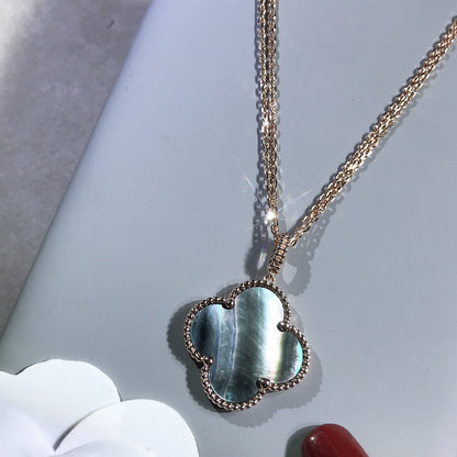 [Marins]CLOVER 25MM GOLD DARK MOP BIG CLOVER NECKLACE