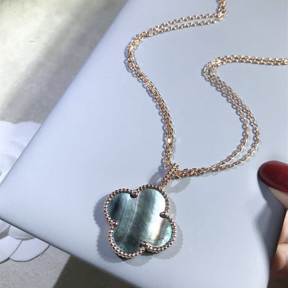 [Marins]CLOVER 25MM GOLD DARK MOP BIG CLOVER NECKLACE