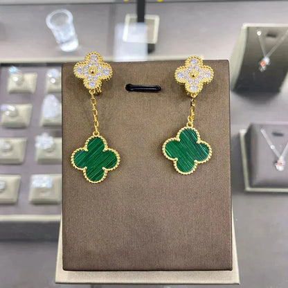 [Marins]CLOVER  2 MOTIFS  DIAMOND  EARRINGS (MULTIPLE CHOICESç´
