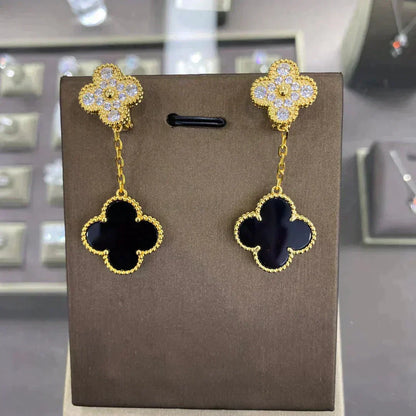 [Marins]CLOVER  2 MOTIFS  DIAMOND  EARRINGS (MULTIPLE CHOICESç´