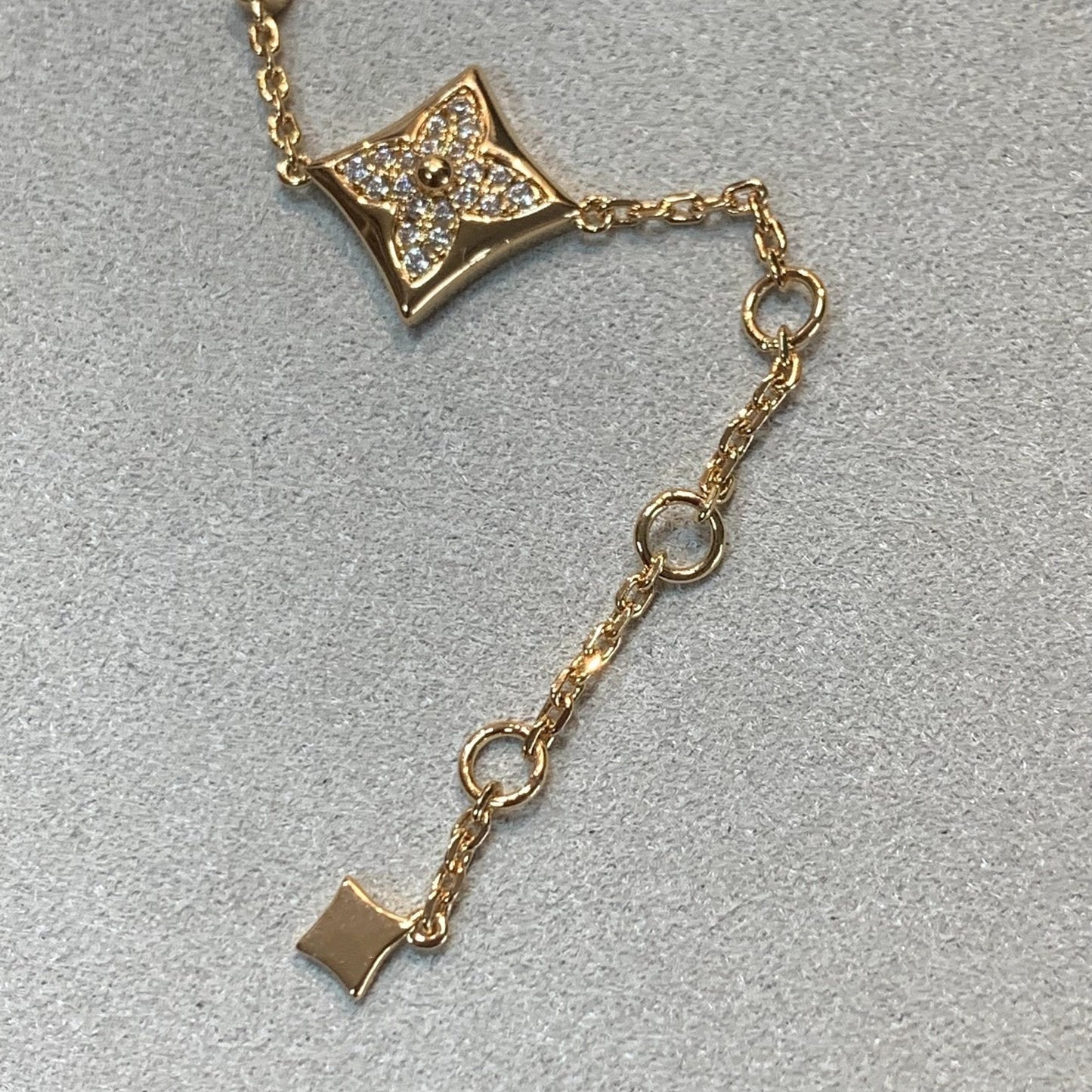 [Marins]STAR AND SUN 4 MOTIFS GOLD DIAMONDS BRACELET