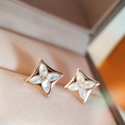 [Marins]STAR MOP PINK GOLD EARRINGS
