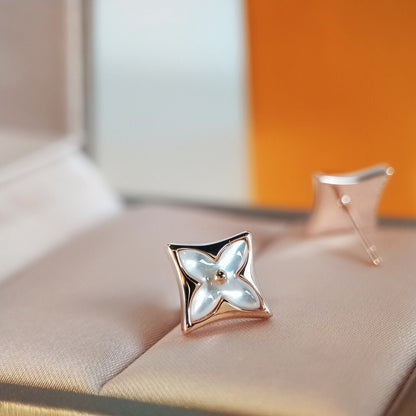 [Marins]STAR MOP PINK GOLD EARRINGS