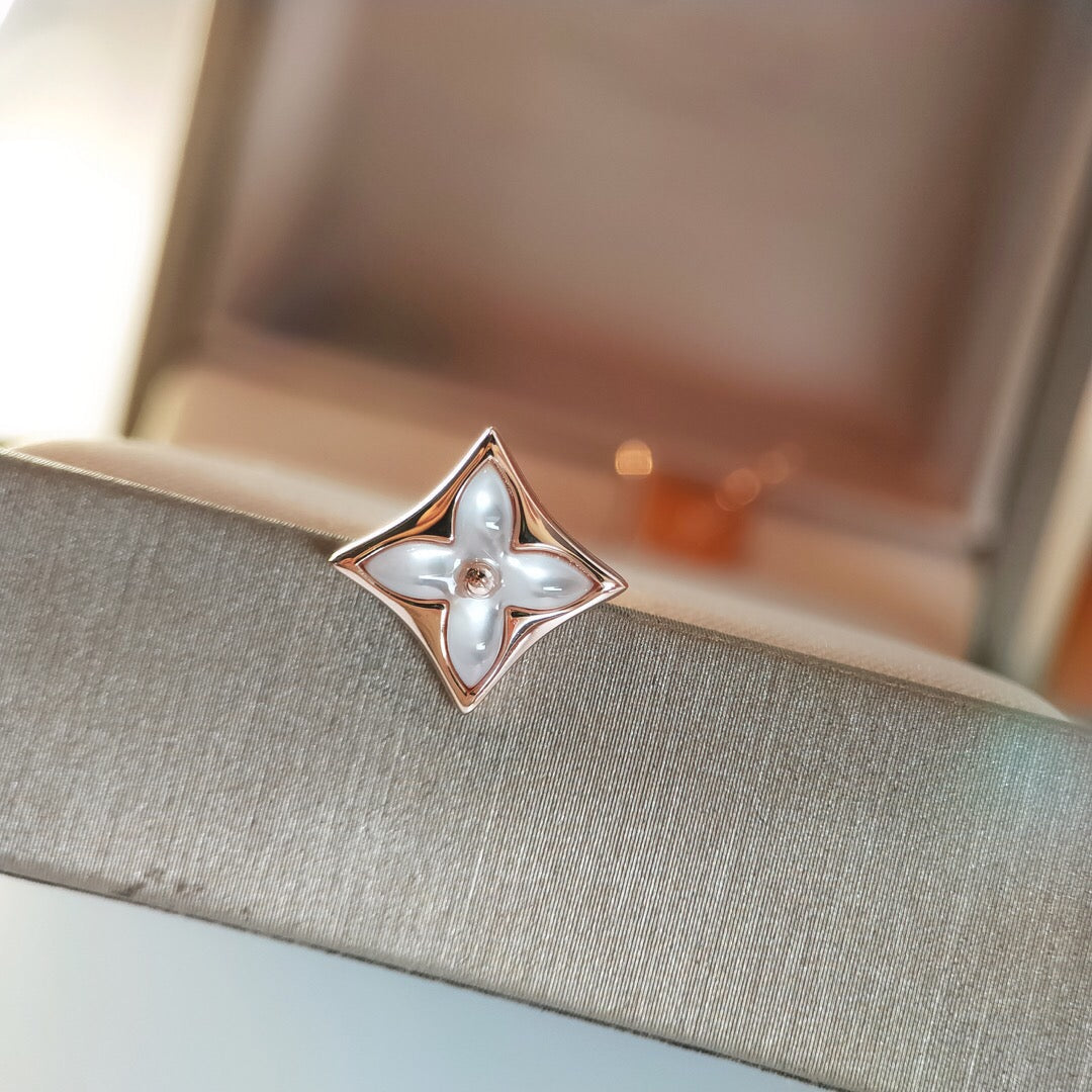 [Marins]STAR MOP PINK GOLD EARRINGS
