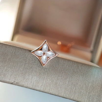[Marins]STAR MOP PINK GOLD EARRINGS